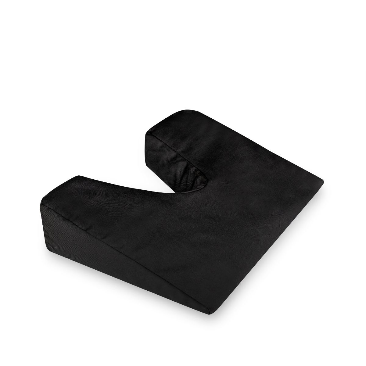 Czarny klin na ból kości ogonowej z wycięciem wypełniony łuską gryki